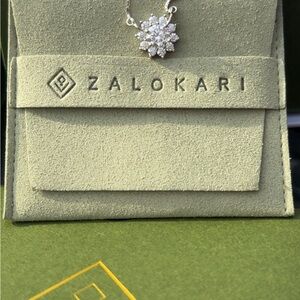 Silver Necklace with Diamond Accents